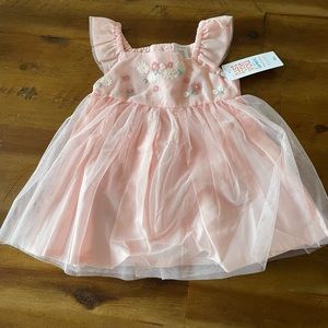 Carter’s pale pink floral embroidered tulle dress